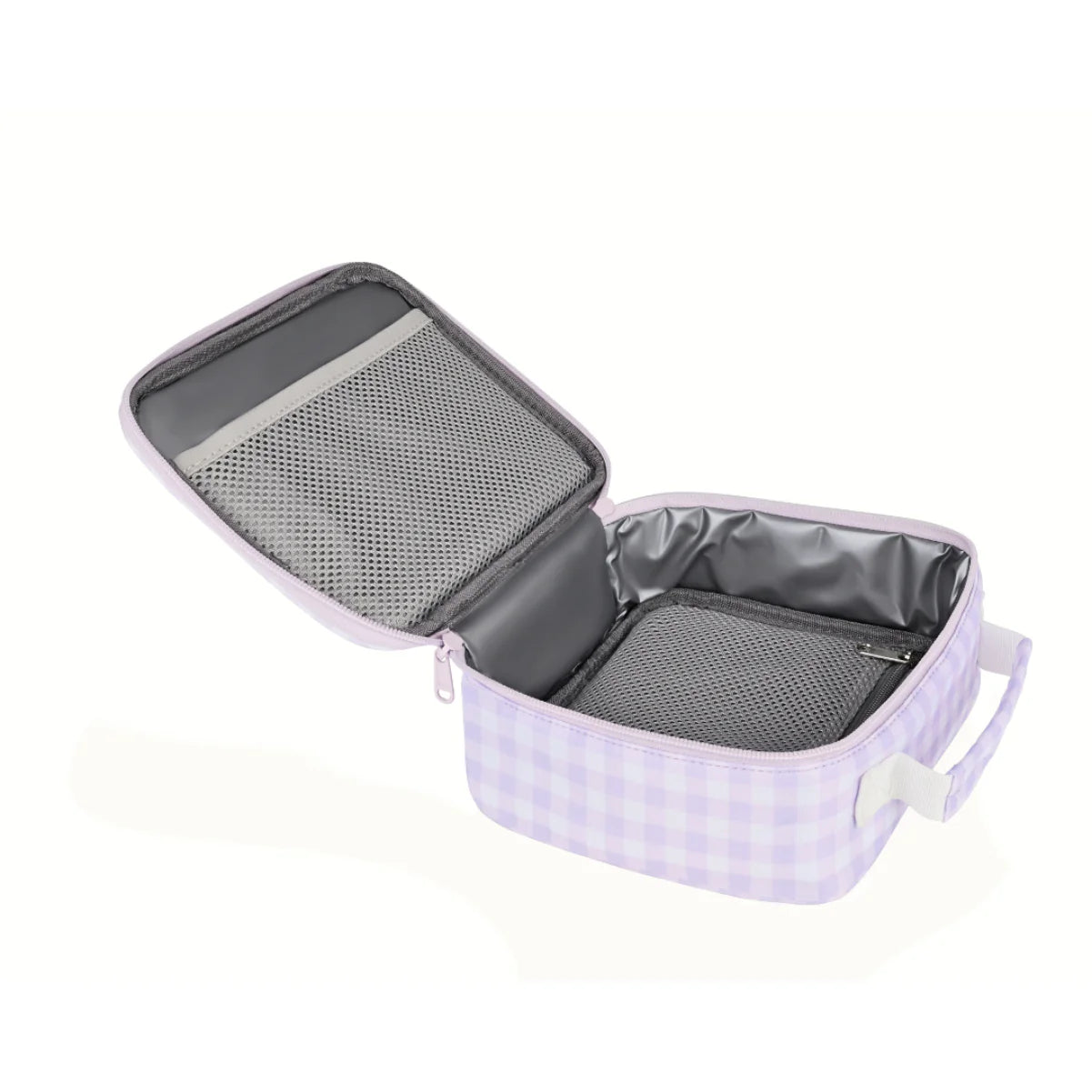 Mini Insulated Lunch Bag - Lilac Gingham