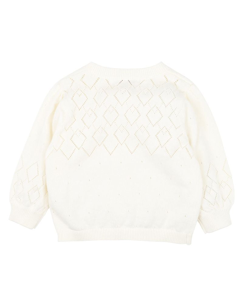 Cloud Pointelle Knitted Cardigan - Cloud