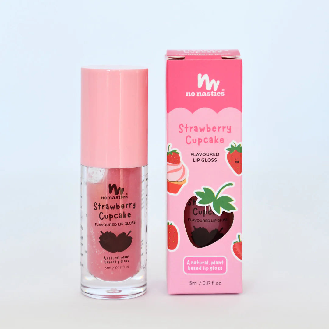 Kids Natural Lipgloss Wands - Strawberry Cupcake