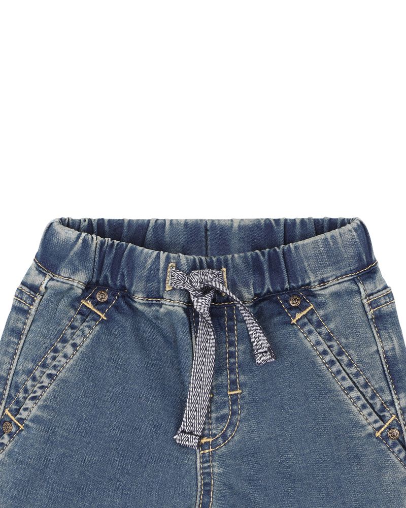 Boys Knit Denim Shorts - Vintage Indigo