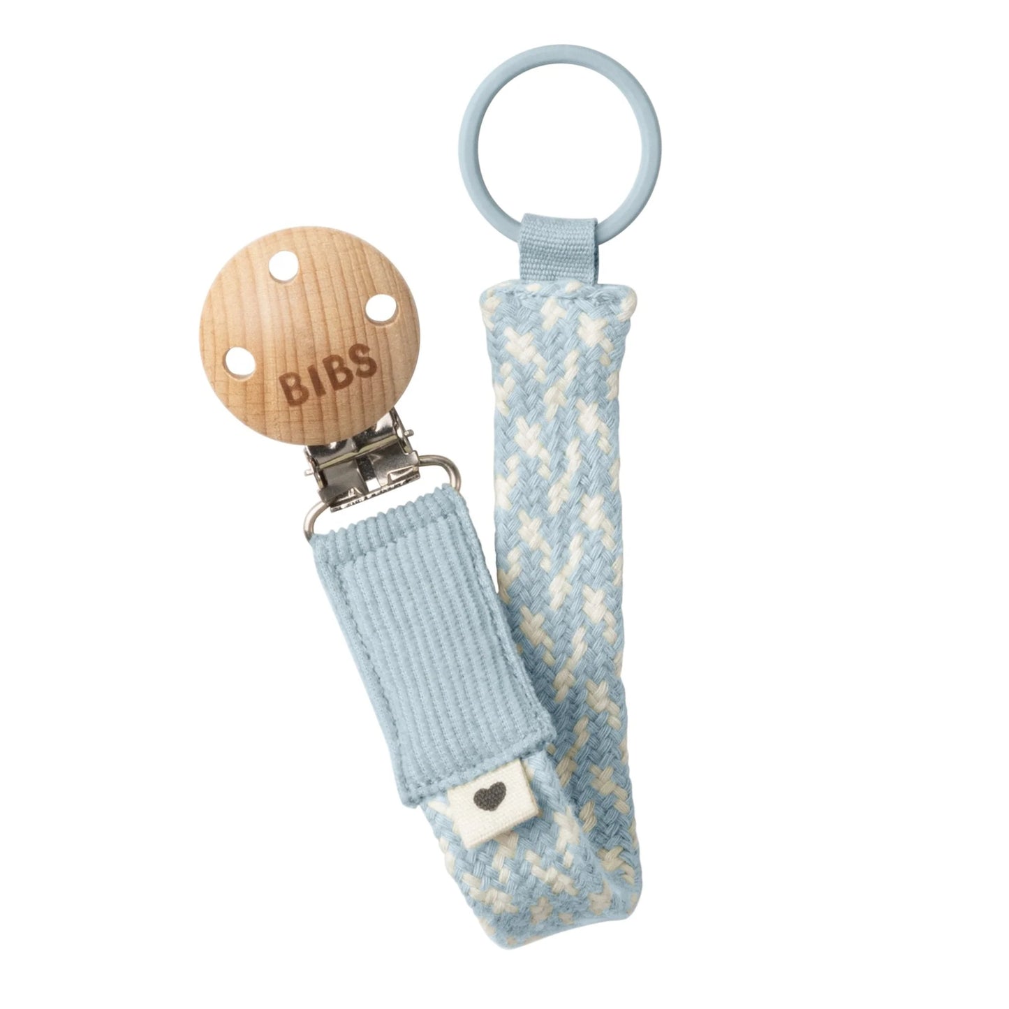 Pacifier Clip - Baby Blue/Ivory