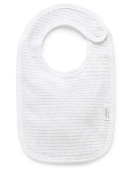Bib - Pale Grey Melange Stripe