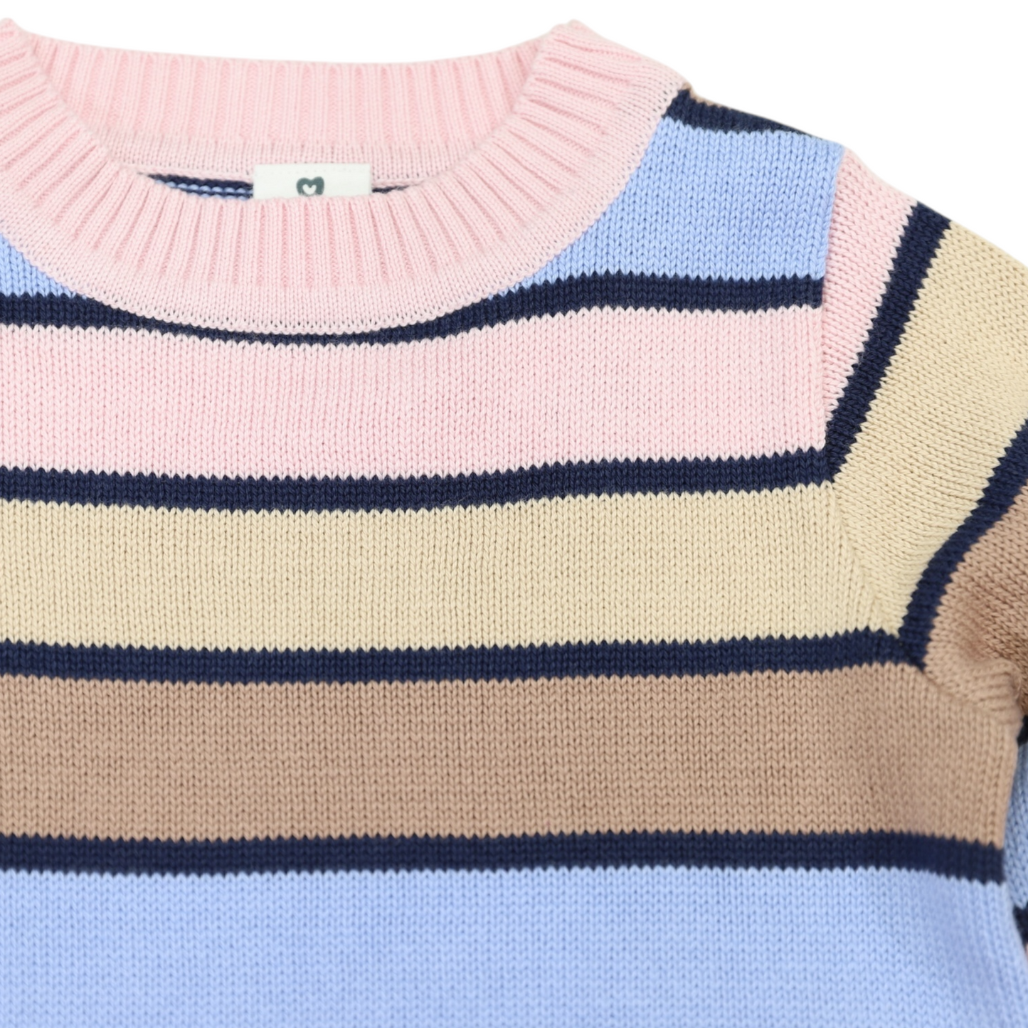 Long Stripe Knit Sweater - Blue