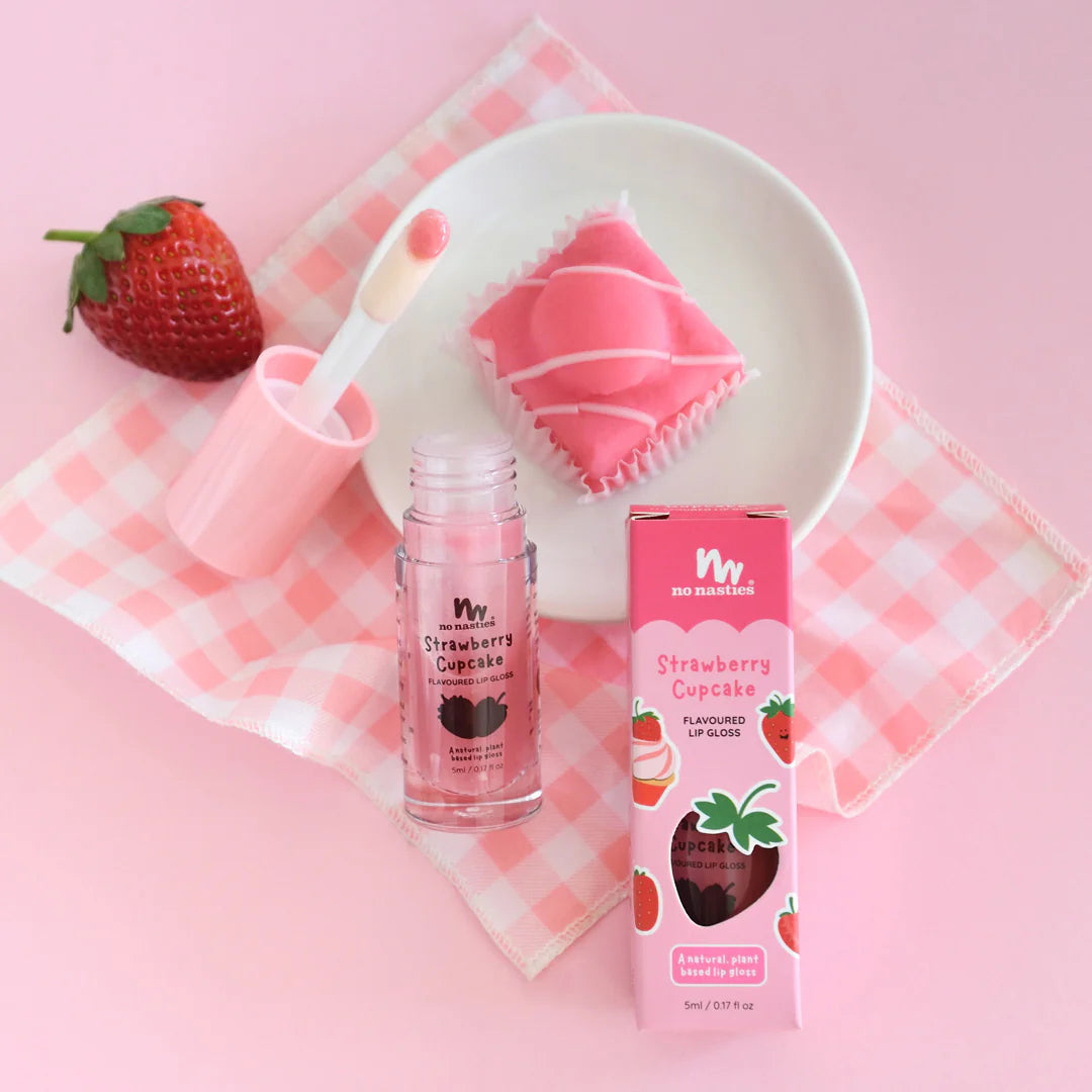 Kids Natural Lipgloss Wands - Strawberry Cupcake