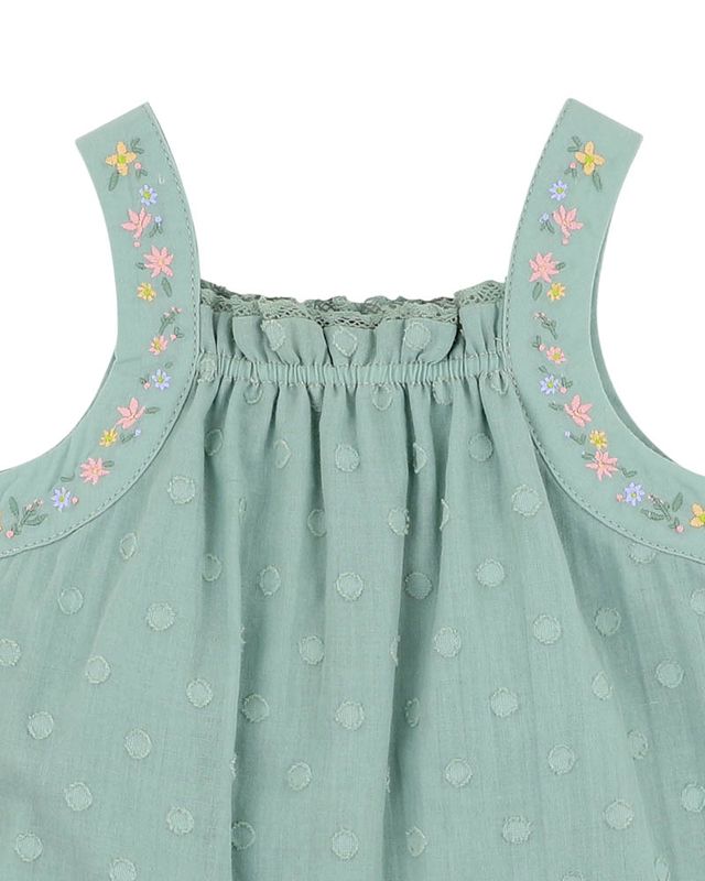 Anya Dobby Dress - Dusky Sage
