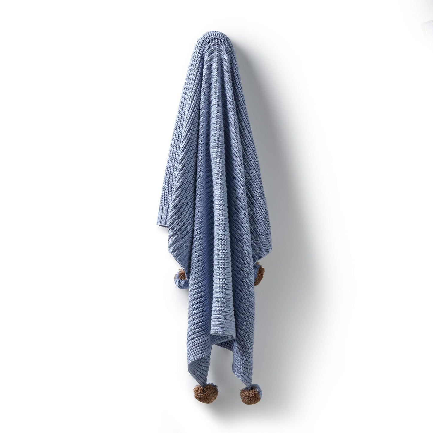 Organic Knitted Blanket - Blue Speckle