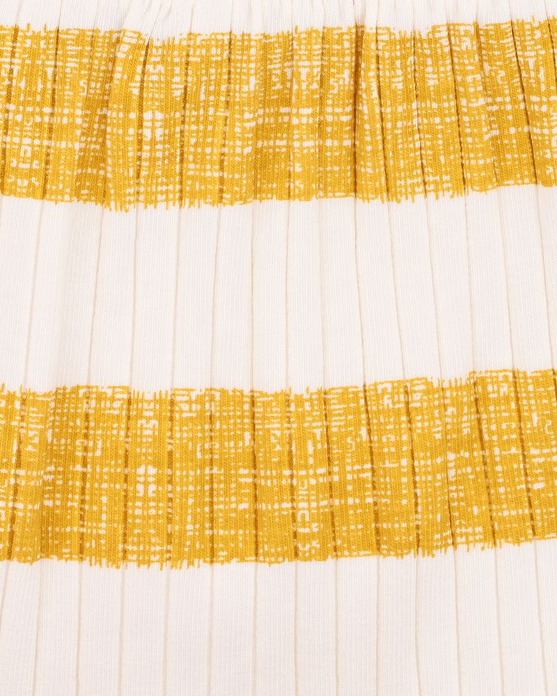 Sway Wide Rib Shorts & Tee Set - Mustard Stripe