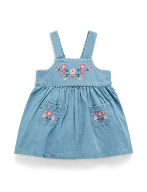 Embroidered Pinnie - Faded Denim