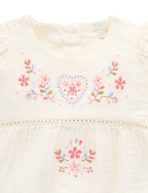 Embroidered Top - Cloud