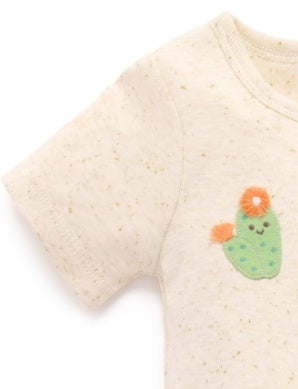 Appliqued Bodysuit - Wheat Neppy