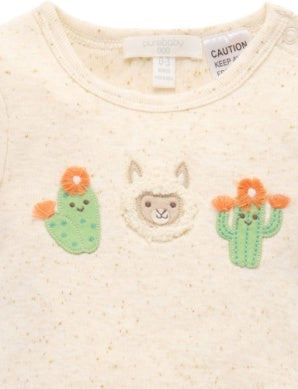 Appliqued Bodysuit - Wheat Neppy