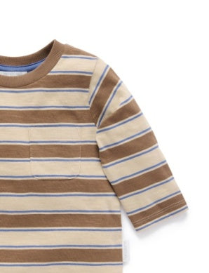 Stripey L/Slv Tee - Oatmeal Stripe