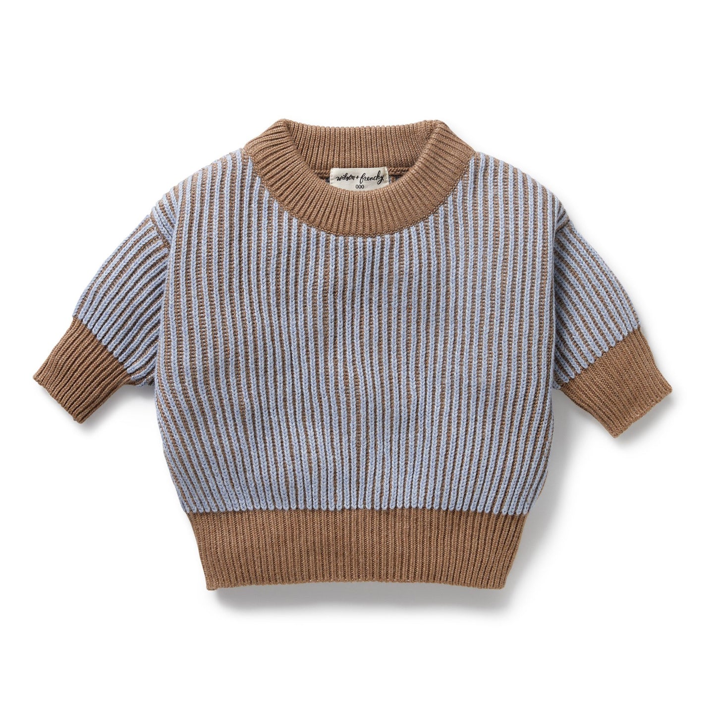 Knitted Rib Jumper - Coco Blue Speckle