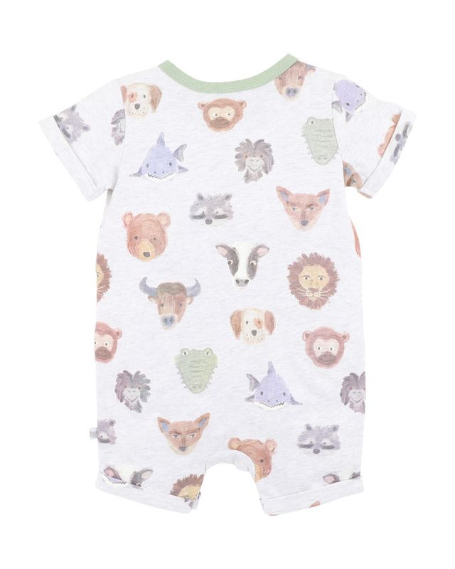 S/S Henley Romper - Wildings Print