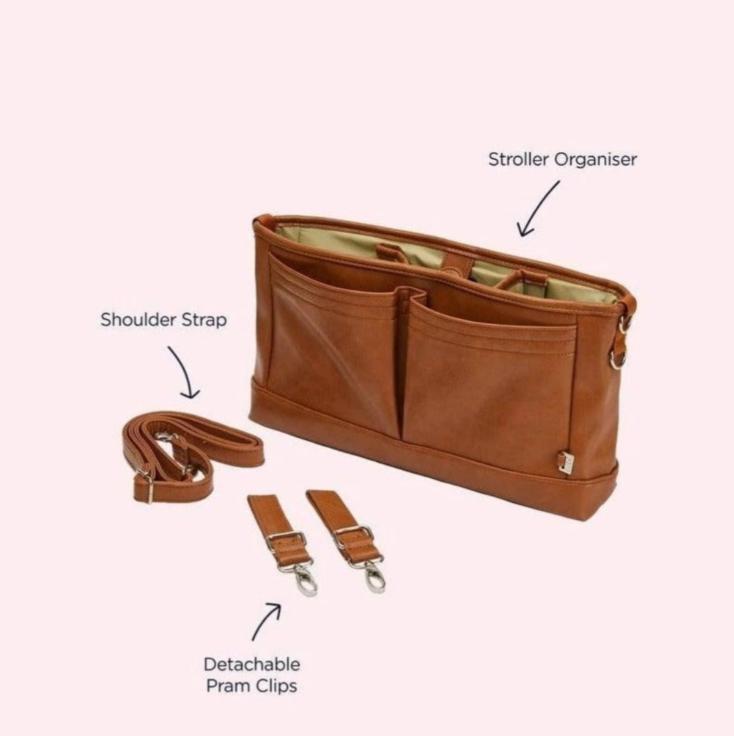 Stroller Organiser/Pram Caddy - Tan