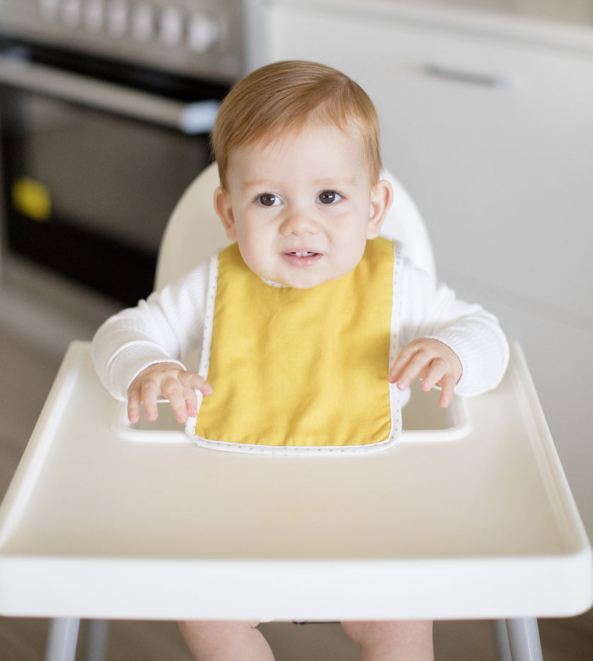 Bobby Bib- Butterscotch Linen