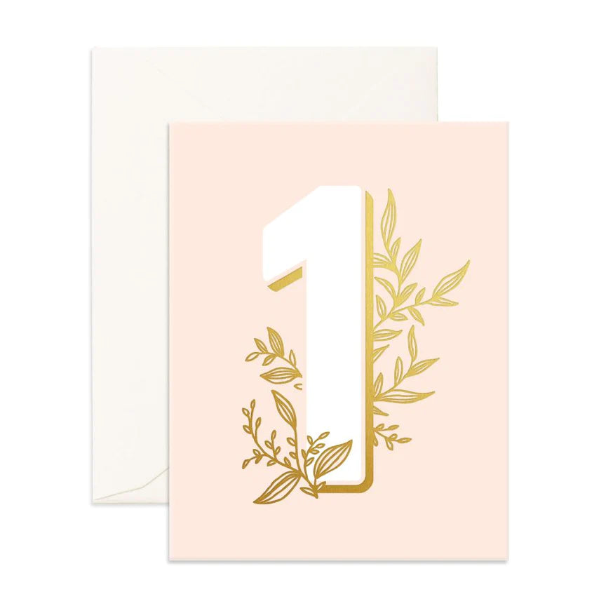 Card - Number 1 Floral