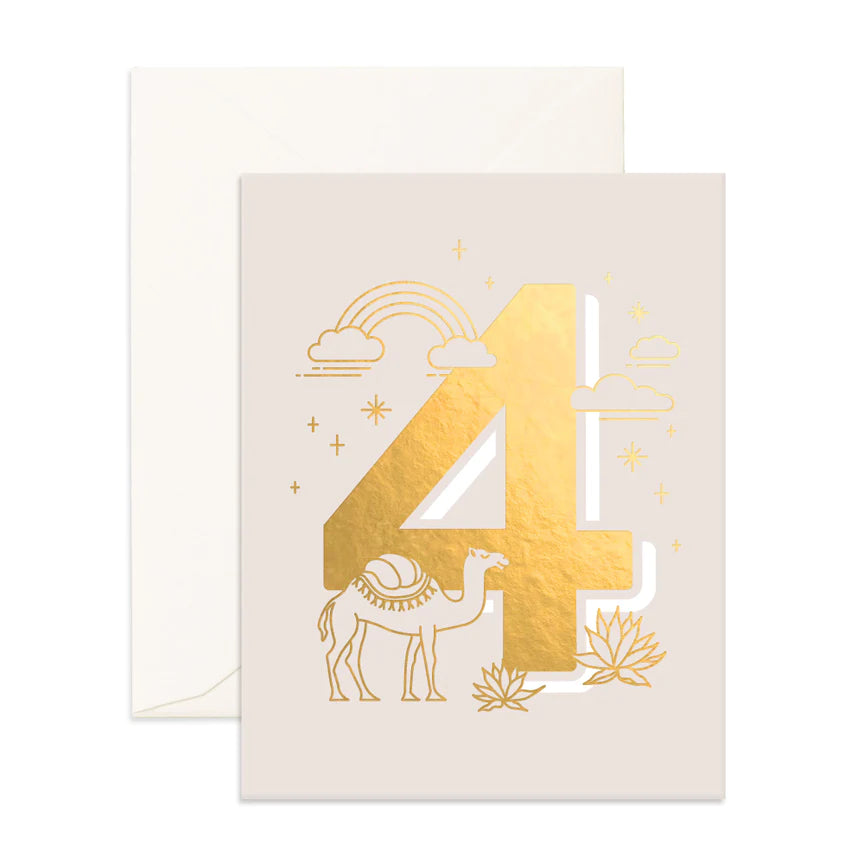 Card - Number 4 Animals