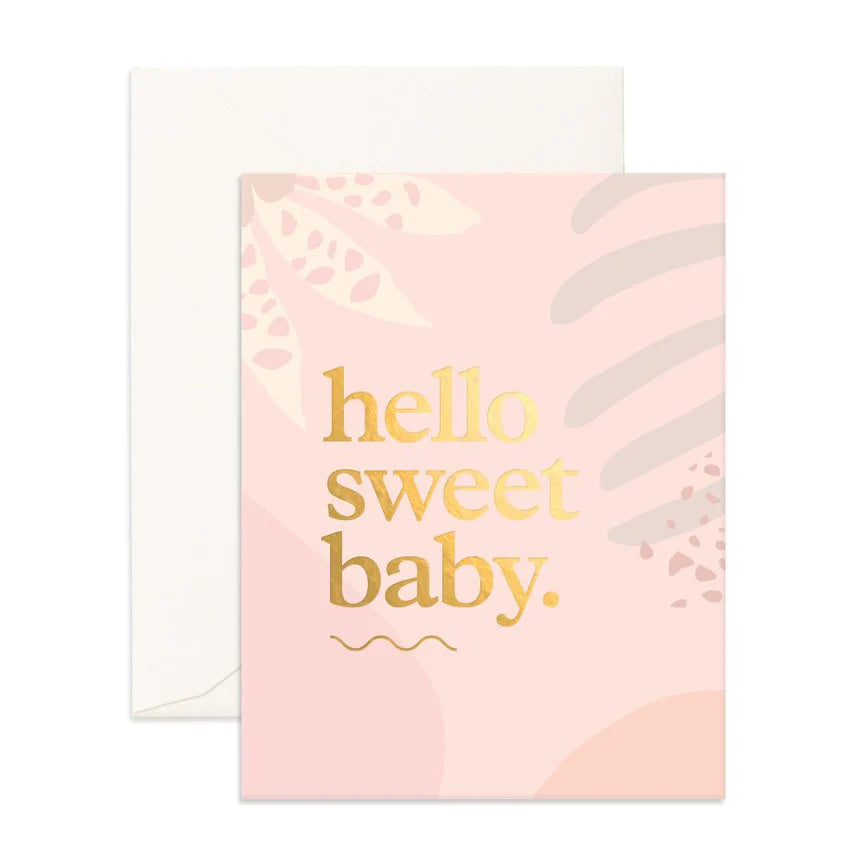 Card - Hello Sweet Baby Pink