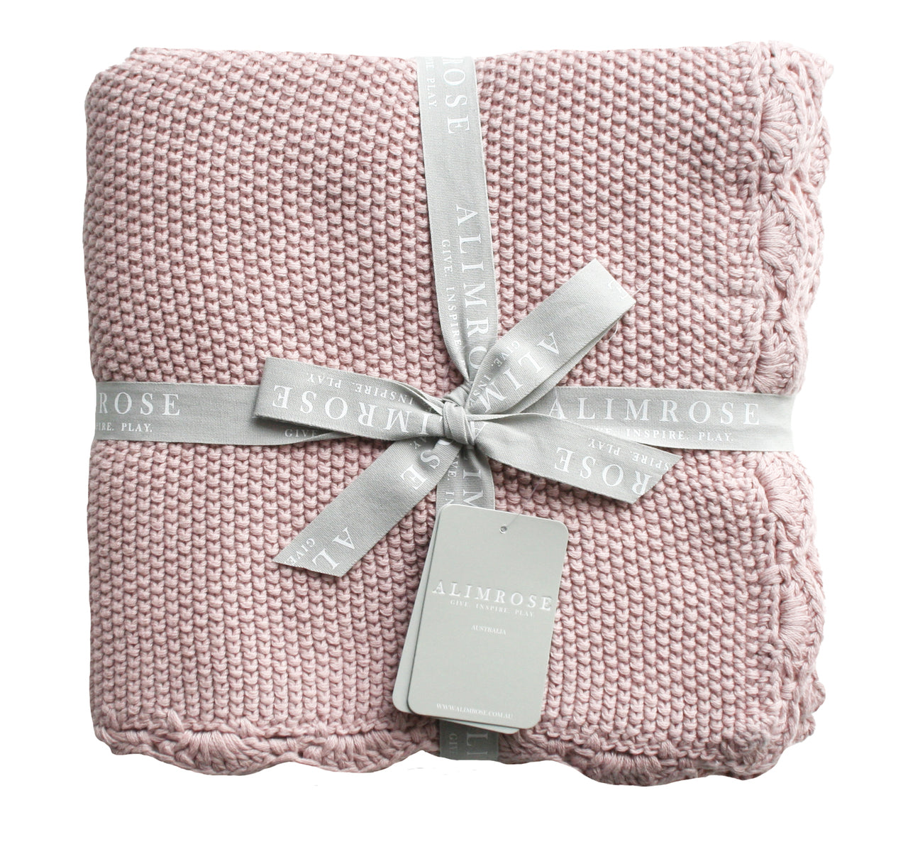 Mini Moss Stitch Baby Blanket - Pink