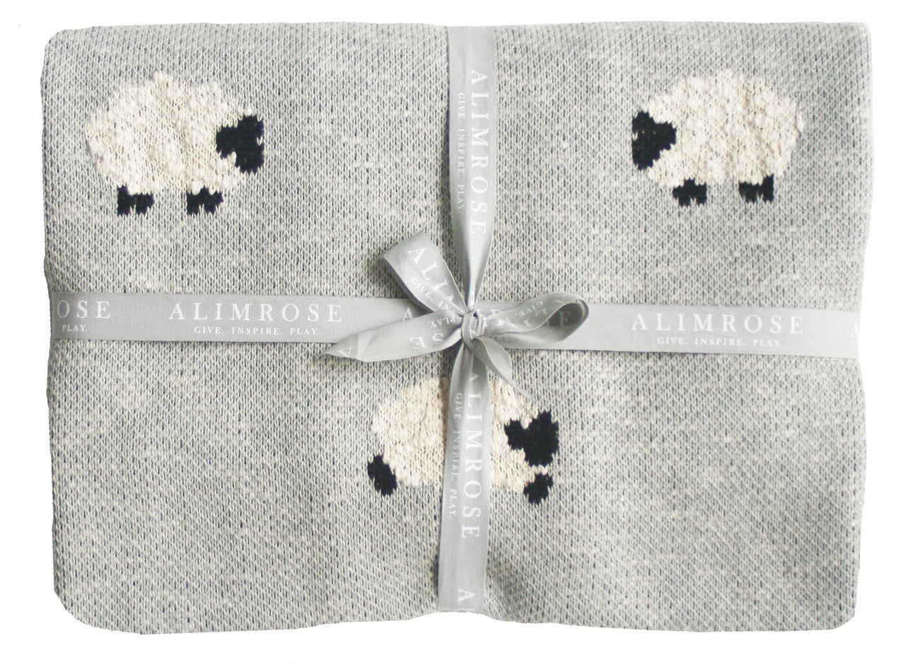 Baa Baa Baby Blanket Organic Cotton - Grey