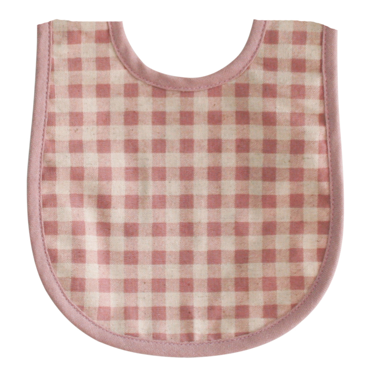 Linen Bib - Rose Check
