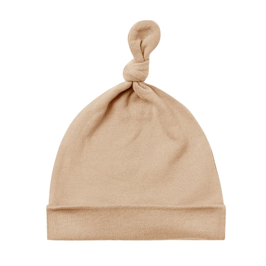 Quincy Mae Knotted Baby Hat - Apricot 0-6M