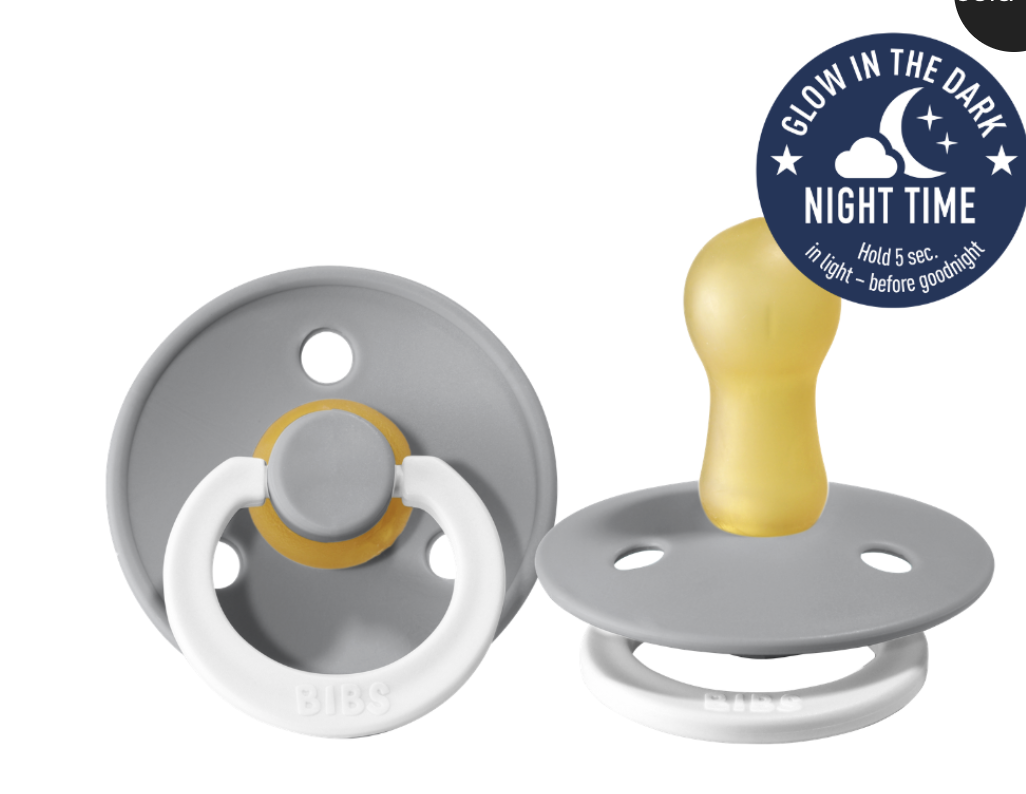BIBS Night Glow Dummies Size 1 - Cloud 2pk
