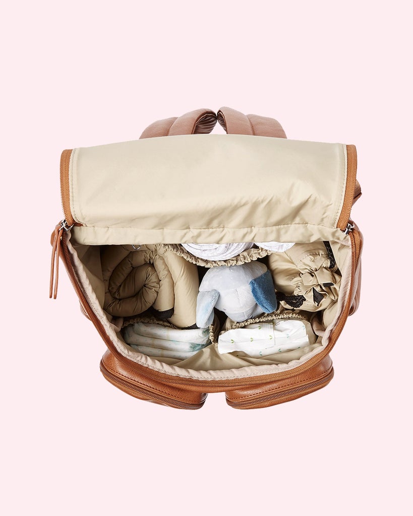 Signature Nappy Backpack - Tan Vegan Leather