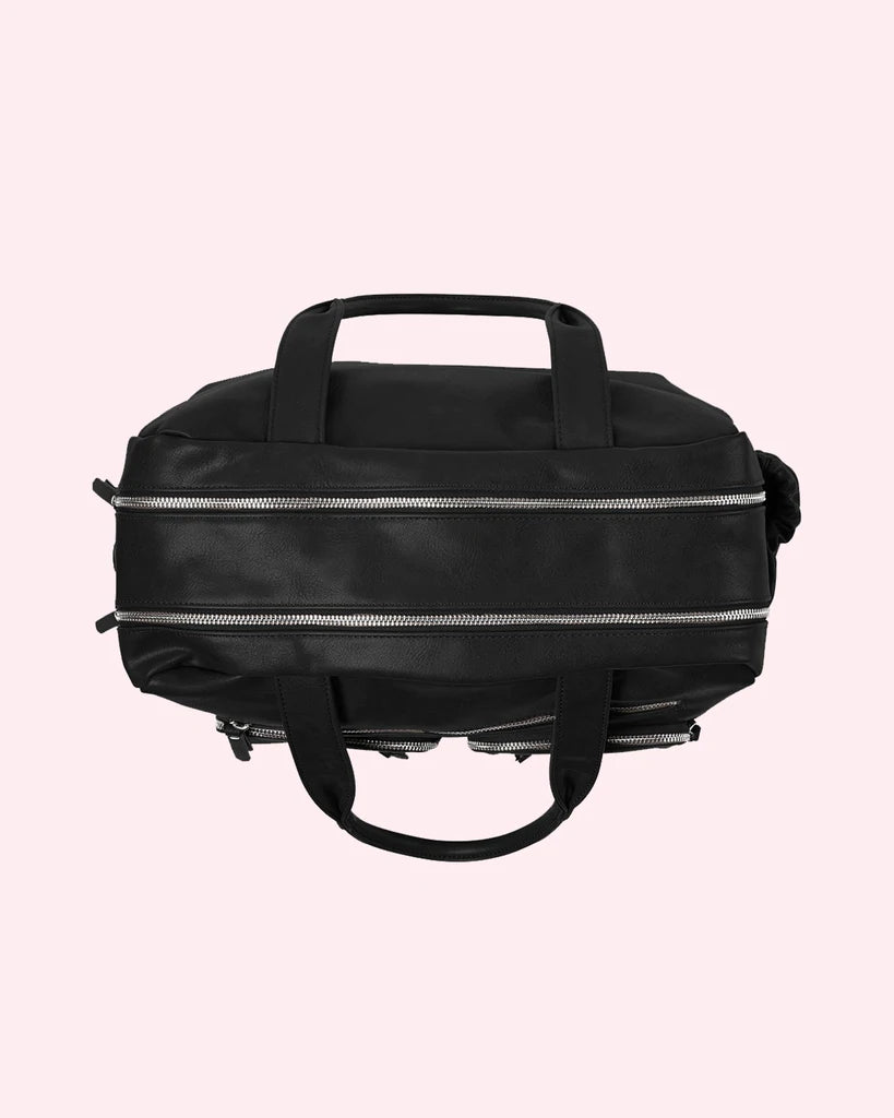 Vegan Leather Nappy Carry All - Black