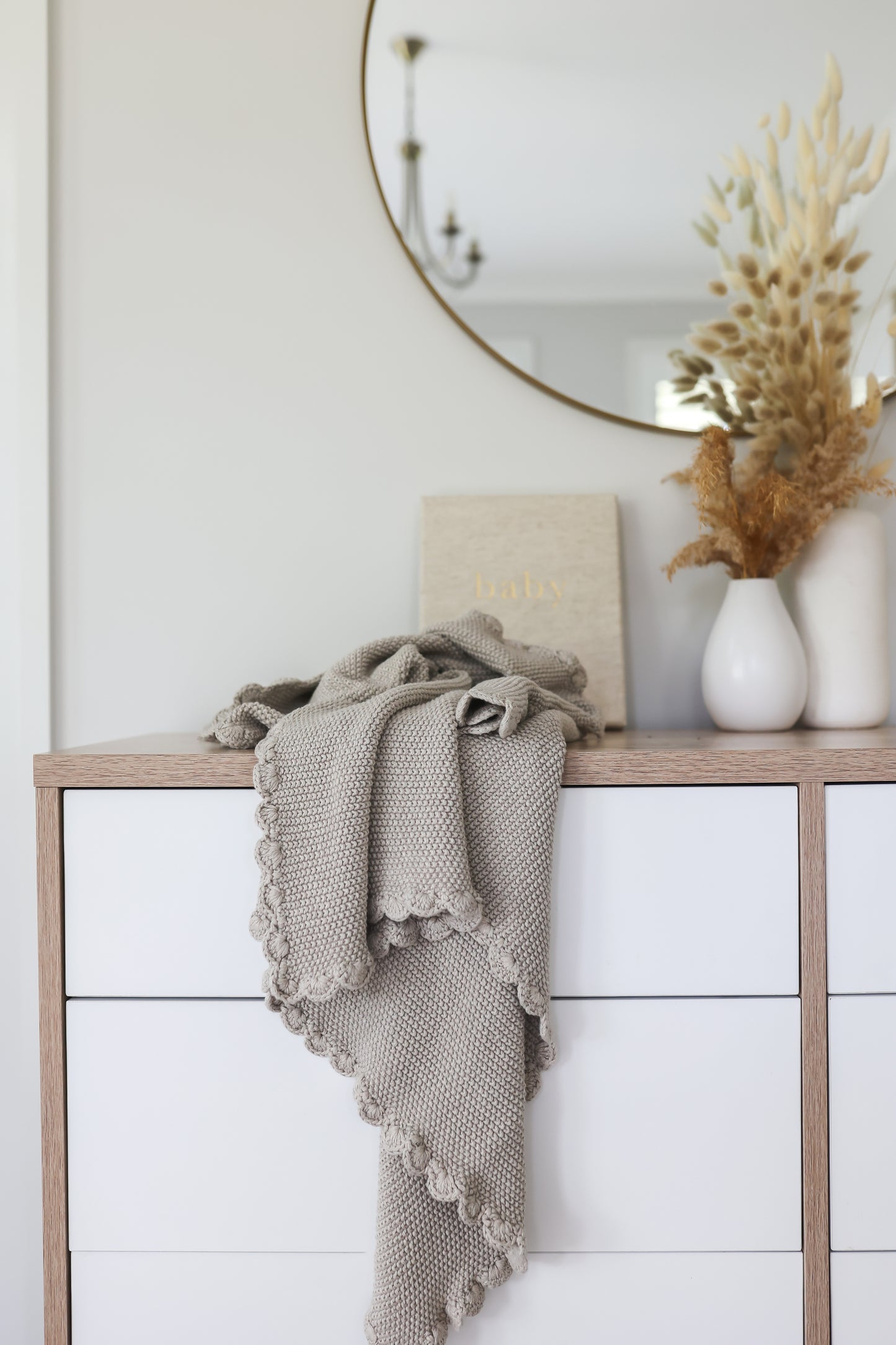 Blanket Mini Moss Stitch - Latte