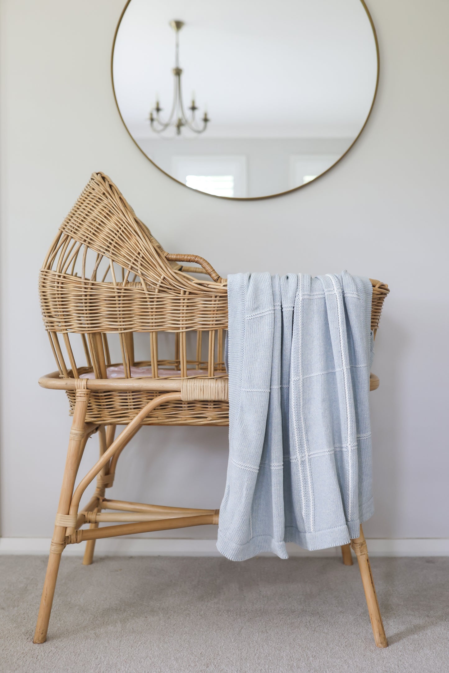 Grid Baby Blanket Powder Blue