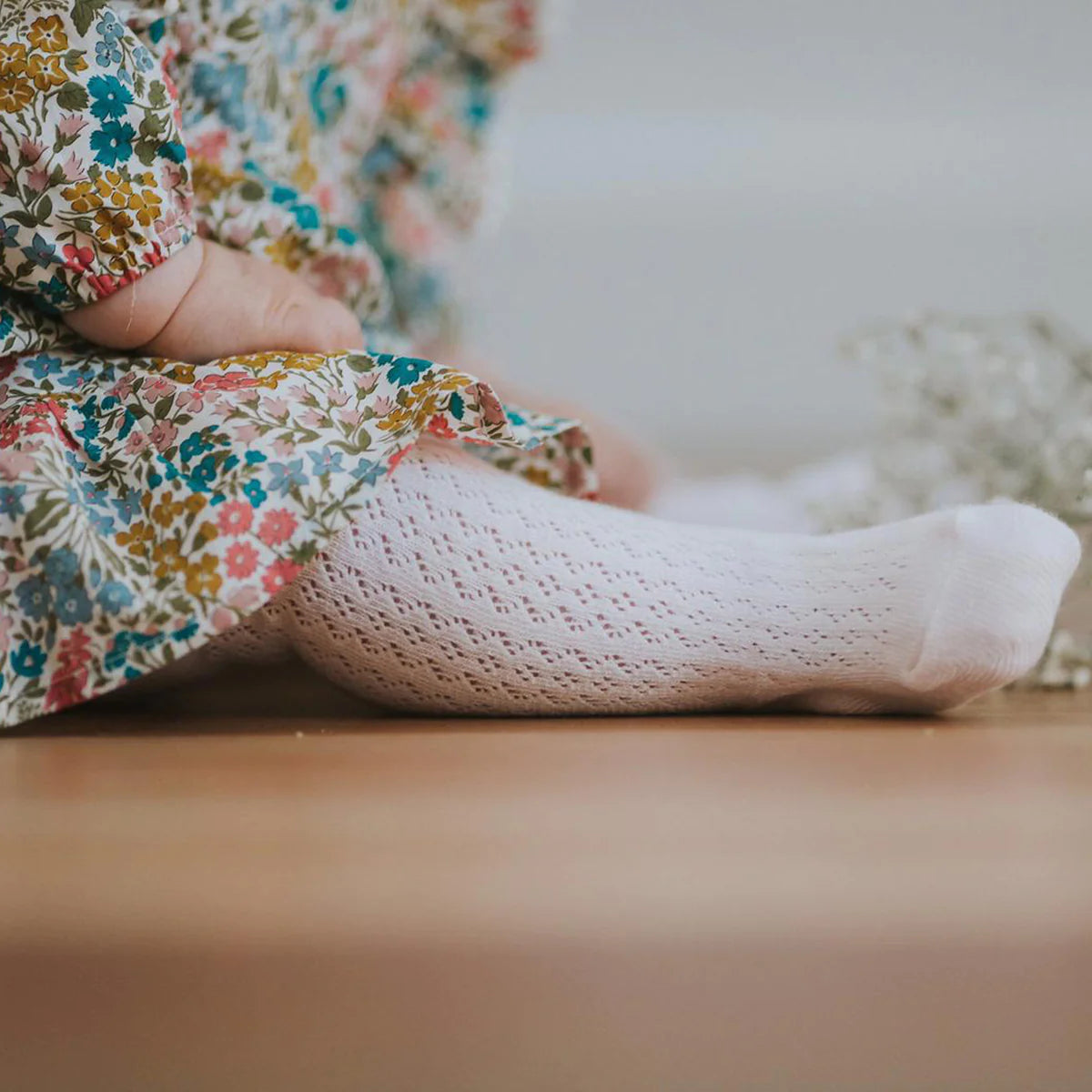 Bebe - Pointelle Tights - Cloud