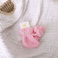 Knitted Baby Booties - Pink Poms 0-6M