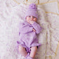Knitted Baby Booties - Lilac 0-6M