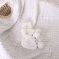 Knitted Baby Booties - White Poms 0-6M