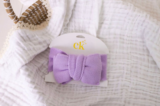 Oversized Knit Top Knot - Lilac