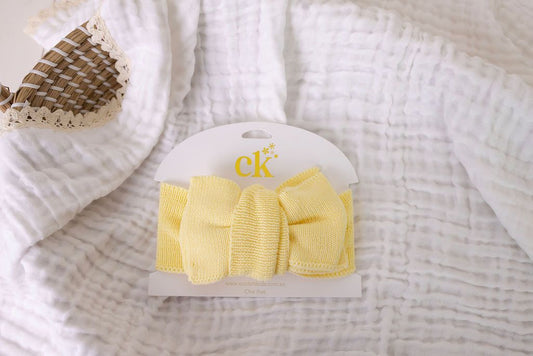Oversized Knit Top Knot - Buttercream