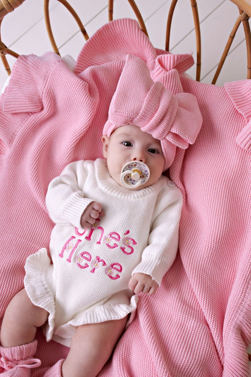 Oversized Knit Top Knot - Cotton Candy