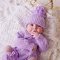 Baby Knit Beanie - Lilac 0-6M