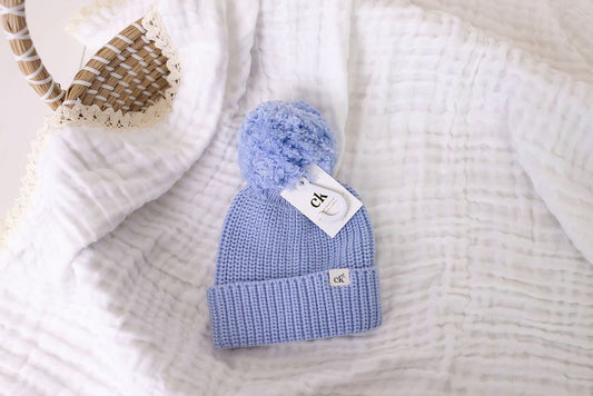Baby Knit Beanie - Cloud Blue 0-6M