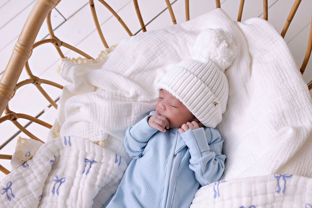 Ribb Zipsuit - Baby Blue