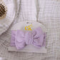 Oversized Knit Top Knot - Lilac Waffle
