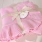 Frilly Knit Blanket - Cotton Candy