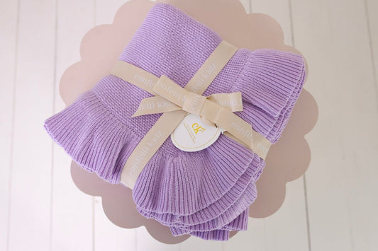 Frilly Knit Blanket - Lilac