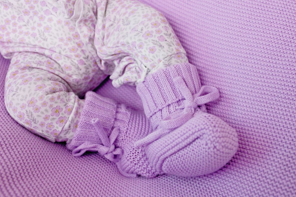 Frilly Knit Blanket - Lilac