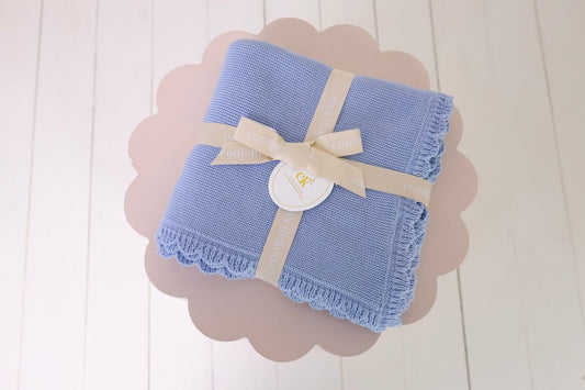 Heritage Knit Blanket - Cloud Blue