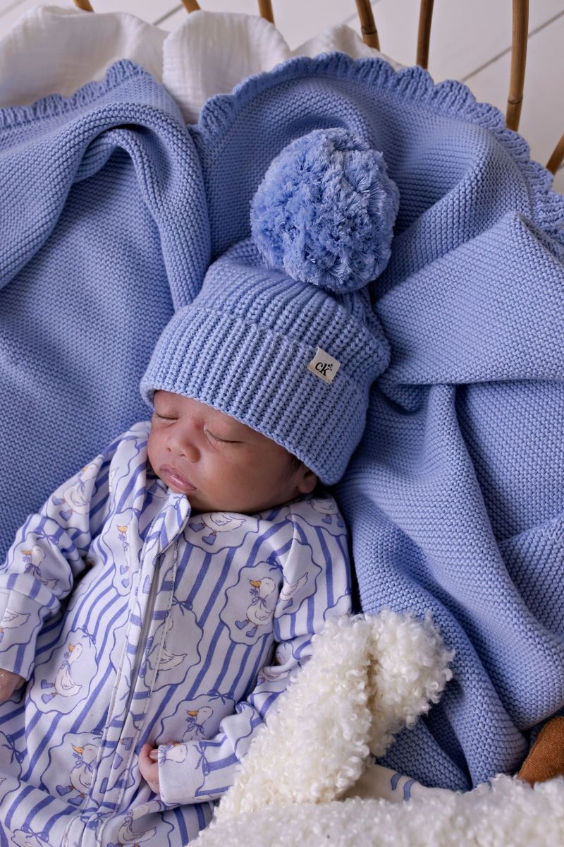 Baby Knit Beanie - Cloud Blue 0-6M