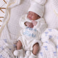 "He's Here" Chunky Knit Romper - Snow (NB)