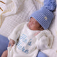 "He's Here" Chunky Knit Romper - Snow (NB)